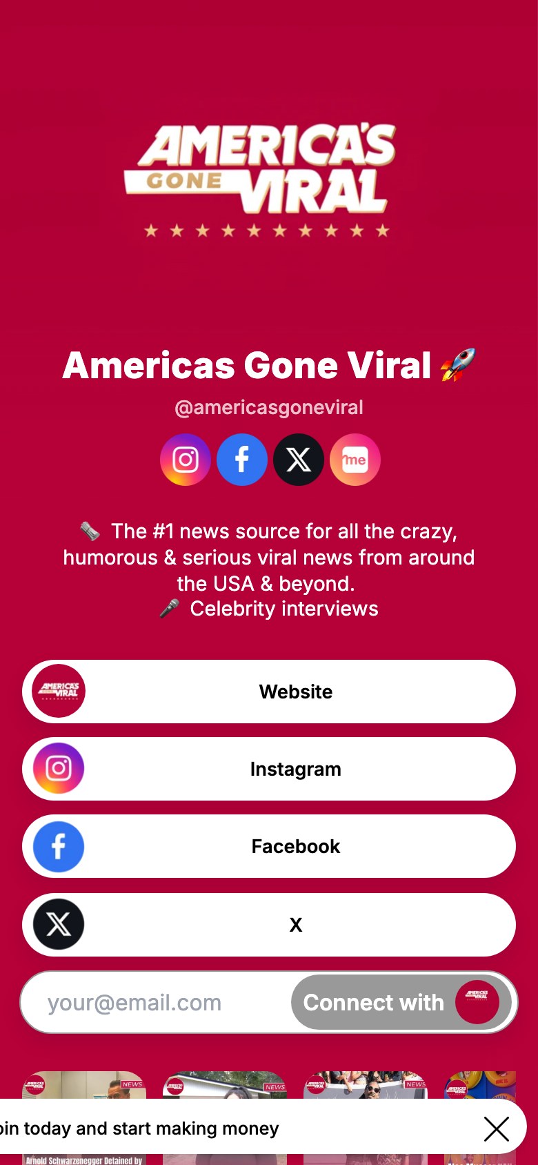 The americasgoneviral page on Linkme