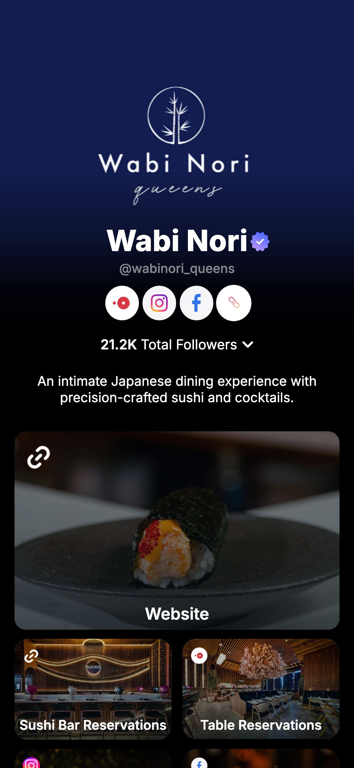 The wabinori queens page on Linkme